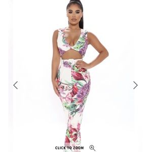 Majestic Garden Floral Jumpsuit - White/combo